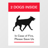 NEW!火の場合に犬が入る – 保護お客様のペット ウィンドウサイン (シート)