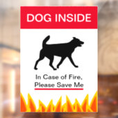 NEW!火の場合に犬が入る – 保護お客様のペット ウィンドウサイン (シート2)