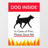 NEW!火の場合に犬が入る – 保護お客様のペット ウィンドウサイン (シート)