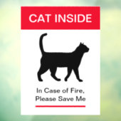 NEW!火の時に猫が入る保護- Your Pets ウィンドウサイン (シート3)