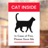 NEW!火の時に猫が入る保護- Your Pets ウィンドウサイン (シート2)
