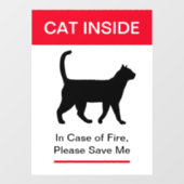 NEW!火の時に猫が入る保護- Your Pets ウィンドウサイン (シート)