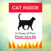 NEW!火の時に猫が入る保護- Your Pets ウィンドウサイン (シート3)