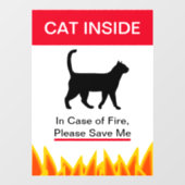 NEW!火の時に猫が入る保護- Your Pets ウィンドウサイン (シート)