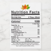 NEW 2021メープルシロップ葉の事前計算された栄養 フードラベル (シングルラベル)