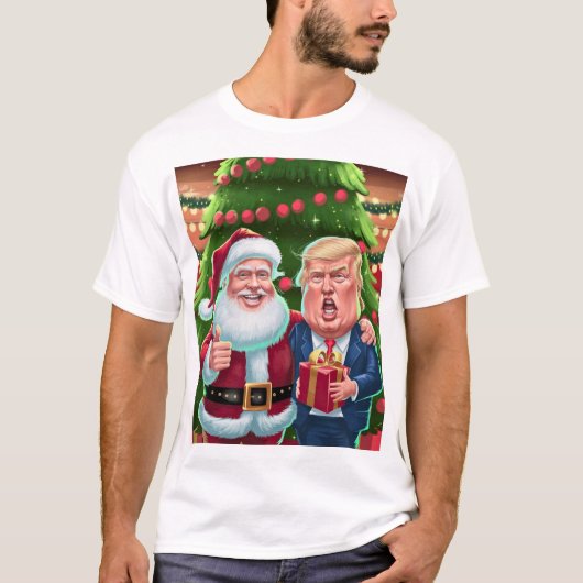 NEW 2024クリスマス – トランプとサンタ祝ズ Tシャツ (正面)