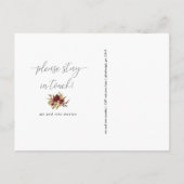 New Address秋の植物学の住所の変更 案内ポストカード (裏面)