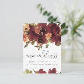New Address秋の植物学の住所の変更 案内ポストカード (スタンド正面)