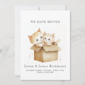 New Address Cute Cats in Carboard Box 案内状 (正面)
