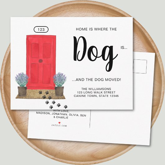 New Address Dog Moving  Announcement Postcard 案内ポストカード