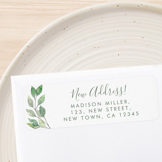 New Address Greenery Return Address ラベル