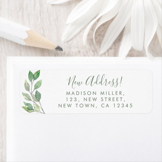 New Address Greenery Return Address ラベル (インサイチュ)