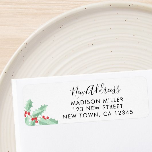 New Address Holly Return Address ラベル