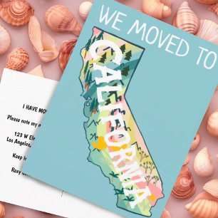 NEW ADDRESS Move California州図解入りの、写真付きのマップ ポストカード