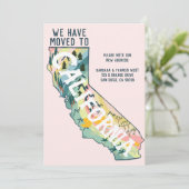 NEW ADDRESS Moved to California州マップ 招待状 (スタンド正面)