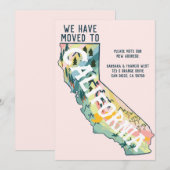 NEW ADDRESS Moved to California州マップ 招待状 (正面/裏面)