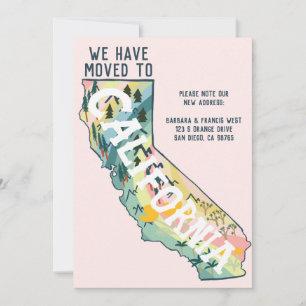 NEW ADDRESS Moved to California州マップ 招待状