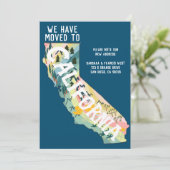 NEW ADDRESS Moved to California州マップ 招待状 (スタンド正面)