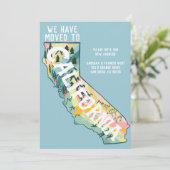 NEW ADDRESS Moved to California州マップ 招待状 (スタンド正面)