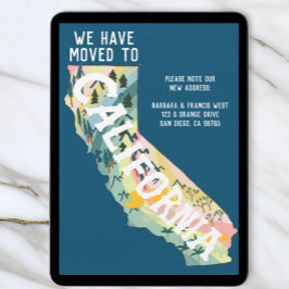 NEW ADDRESS Moved to California州マップ 招待状