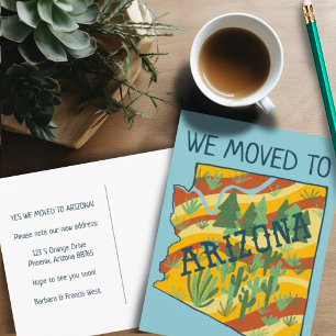 NEW ADDRESS Moving Arizona州マップ ポストカード