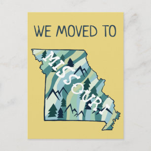 NEW ADDRESS Moving Missouri州マップ ポストカード