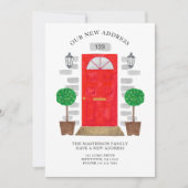 New Address Watercolor Red Door  案内状 (正面)