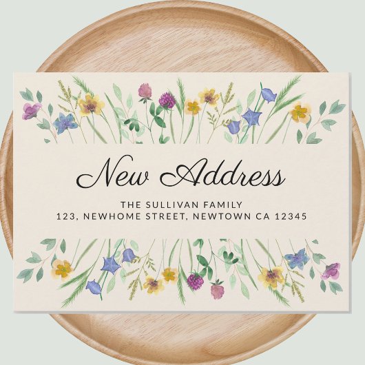 New Address Wildflower Moving Announcement 案内状