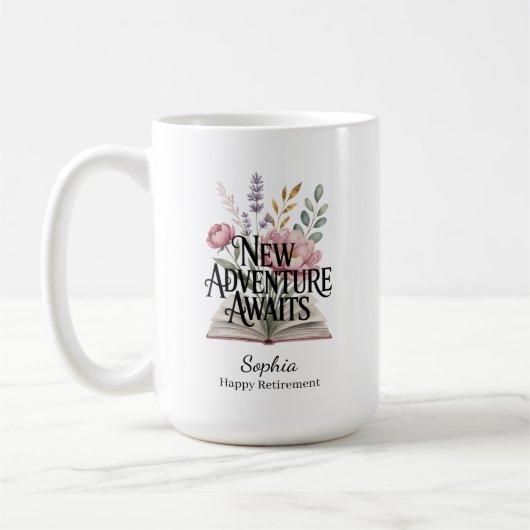 New Adventure Awaits Retirement Personalized コーヒーマグカップ (左)