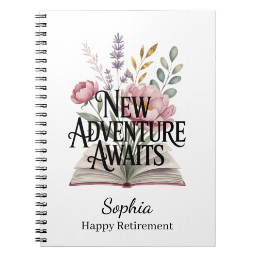 New Adventure Awaits Retirement Personalized ノートブック (正面)