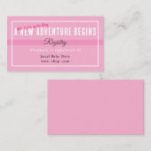 New Adventure Begins Pink Registry Enclosure Card エンクロージャーカード (正面/裏面)