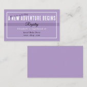 New Adventure Purple Registry Enclosure Card エンクロージャーカード (正面/裏面)
