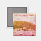 New Archangel, Russia (Sitka)の磁絵画石 マグネット (正面/裏面)