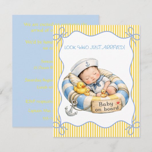 New Arrival Baby Shower Digital Download Invite 招待状 (正面/裏面)