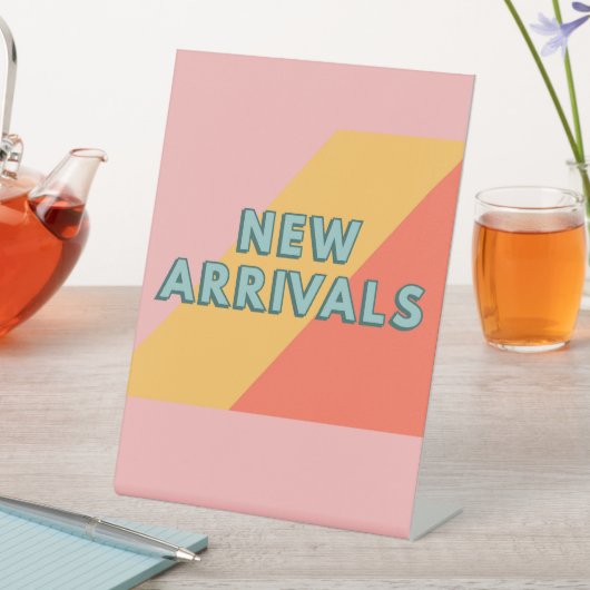 New Arrivals Sign for Retail Stores, Tabletop Sign 台座サイン (インサイチュ)