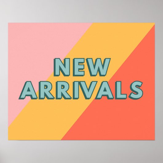 New Arrivals Sign, Retro Style New Arrivals  ポスター (正面)