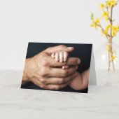 New Baby and Daddy's Hands カード (黄色い花)