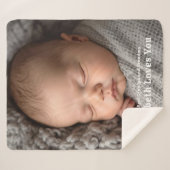 New Baby Arrival Sherpa Blanket Grandparents Gift シェルパブランケット (正面(横))