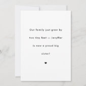New Baby Big Sister Holiday Announcement Card 招待状 (裏面)