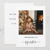 New Baby Big Sister Holiday Announcement Card 招待状 (正面/裏面)