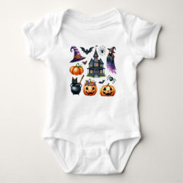 new baby born, custom baby name, Halloween  ベビーボディスーツ