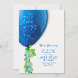 New Baby Boy Announcement Card 案内状