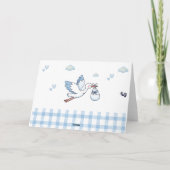 New Baby Boy Congratulations Card, Cute Blue Bear カード (裏面)