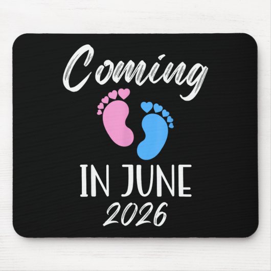New Baby Coming In June 2026 Funny Baby Shower Boy マウスパッド (正面)