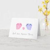 New Baby Girl - And One Makes Three カード (黄色い花)