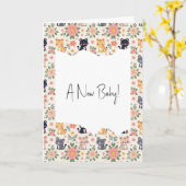 New Baby Jungle Cats and Flowers カード (黄色い花)