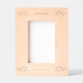New Baby Personalized Name Date Botanical Leaves レーザー彫刻フレーム (正面)
