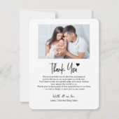 New Baby Photo Simple Heart Modern Birth 案内状 (裏面)