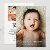 New Baby Photos Thank you Heart Modern Birth 案内状 (正面/裏面)