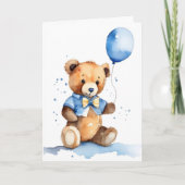 New Baby Teddy Bear With Blue Balloon カード (正面)